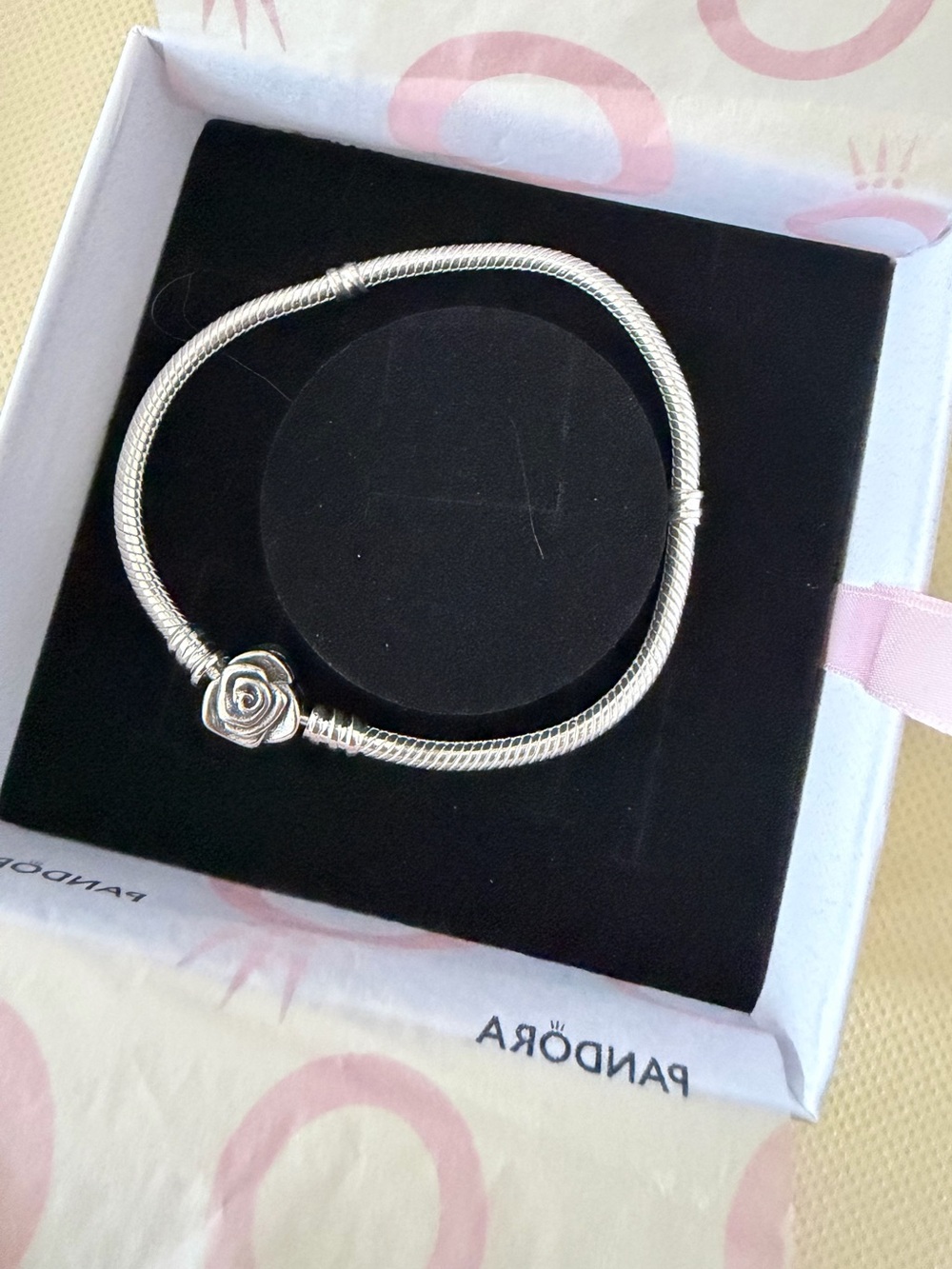 Pandora Rose in Bloom Clasp Snake Chain Bracelet